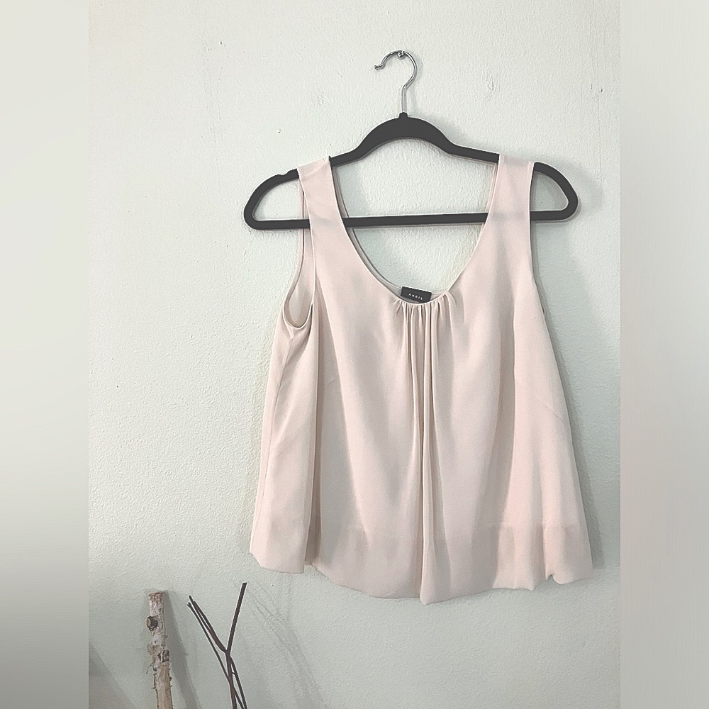Akris 100% silk flowy zip side tank top blouse